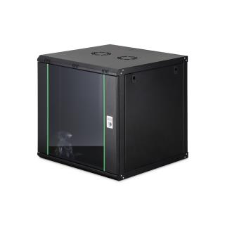 Szafa sieciowa wisząca jednosekcyjna DIGITUS Dynamic 19" 12U, 600x600, drzwi szyba, czarny, niezmontowana, 60kg