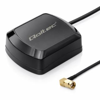 Antena GPS Qoltec GLONASS z podstawą magnetyczną | dookólna | 28dBi | SMA RA