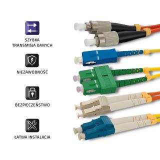 Patchcord Światłowodowy Qoltec LC/UPC-FC/UPC SM 9/125 G652D 3m