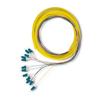 Pigtail światłowodowy Qoltec 12x LC/UPC | SM | G657A2 | 2m