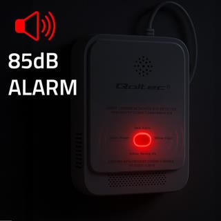Czujnik tlenku węgla Qoltec (czadu) | detektor CO | alarm 85dB | LED