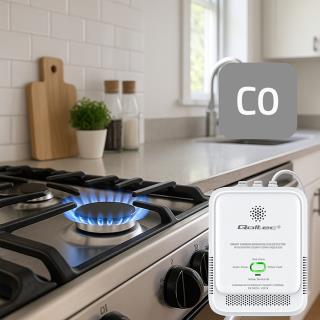 Czujnik tlenku węgla Qoltec (czadu) | detektor CO | alarm 85dB | LED