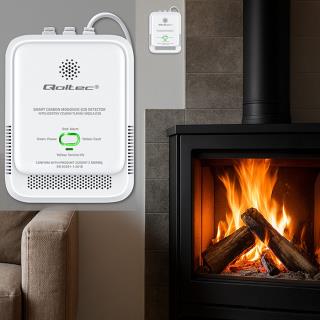 Czujnik tlenku węgla Qoltec (czadu) | detektor CO | alarm 85dB | LED