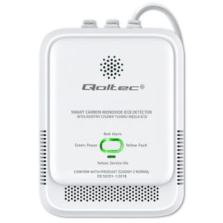 Czujnik tlenku węgla Qoltec (czadu) | detektor CO | alarm 85dB | LED