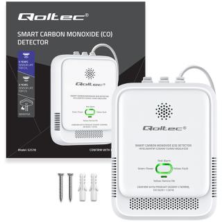 Czujnik tlenku węgla Qoltec (czadu) | detektor CO | alarm 85dB | LED
