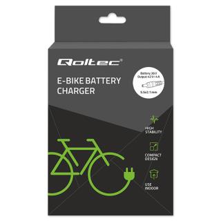 Ładowarka Qoltec do roweru skutera elektrycznego 36V | 42V | 4A | 5.5*2.1 +kabel zasilający