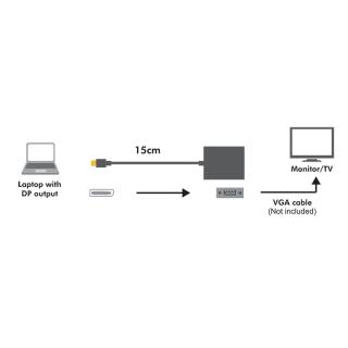 Adapter LogiLink CV0059B DisplayPort 1.2 do VGA (Active Type)
