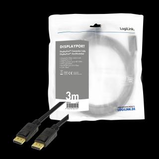 Kabel DisplayPort 1.4 LogiLink CV0121 M/M, 3m