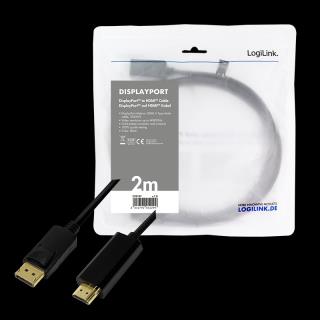 Kabel adapter LogiLink CV0127 DisplayPort 1.2 - HDMI 1.4, 2m