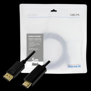 Kabel adapter LogiLink CV0129 DisplayPort 1.2 - HDMI 1.4, 5m
