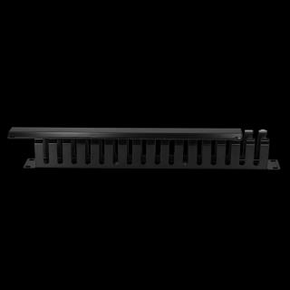 Organizer kabli LogiLink ORCC01B Rack 19" 1U, stalowy, czarny