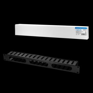 Organizer kabli LogiLink ORCC01B Rack 19" 1U, stalowy, czarny