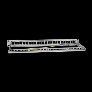 Patch panel 19" LogiLink NK4041 24 x keystone, 1U, ekranowany, szary