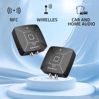 Transmiter Qoltec bezprzewodowy odbiornik Audio HiFi Home&Car | Bluetooth 6.0 | NFC | 2 X RCA | 1 x AUX MiniJack 3.5mm | Mikrofon