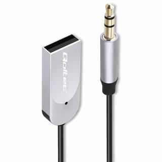 Adapter Qoltec bezprzewodowy odbiornik dźwięku Audio HiFu Home&Car | Bluetooth 6.0 | 2 x RCA | 1 x AUX MiniJack 3.5mm | USB | Mikrofon