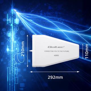 Antena 4G 5G LTE Qoltec 9dBi | kierunkowa | zewnętrzna | N female | wodoodporna | 3m