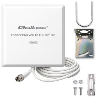 Antena 4G 5G LTE Qoltec 9dBi | kierunkowa | zewnętrzna | SMA | wodoodporna | 3m