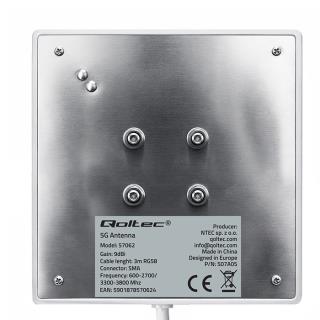 Antena 4G 5G LTE Qoltec 9dBi | kierunkowa | zewnętrzna | SMA | wodoodporna | 3m