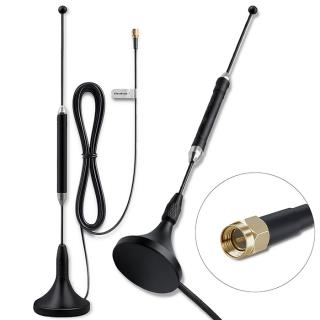 Antena 4G LTE Qoltec z podstawą magnetyczną | 5dBi | dookólna | wewnętrzna | 600-2700 MHz | SMA | 3m