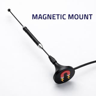 Antena 4G LTE Qoltec z podstawą magnetyczną | 5dBi | dookólna | wewnętrzna | 600-2700 MHz | SMA | 3m