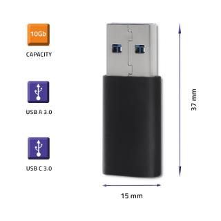 Adapter Qoltec USB typ A męski | USB typ C żeński