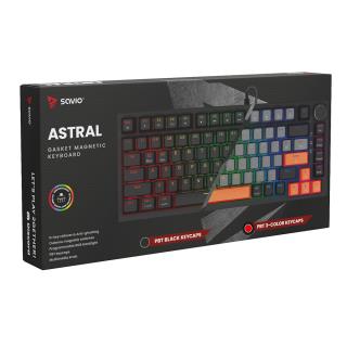 Klawiatura przewodowa SAVIO ASTRAL Black OUTEMU White Jade RGB 3 kolory keycapów magnetyczna