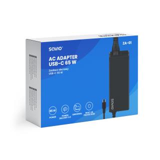 Zasilacz sieciowy USB-C SAVIO ZA-01 65W