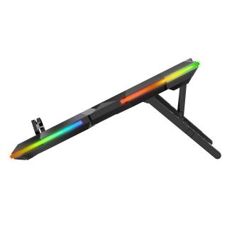 Podstawka chłodząca Rampage S47 pod laptop 12-17" COOLFLOW RGB regulowana czarna