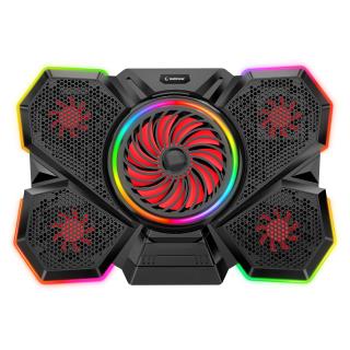 Podstawka chłodząca Rampage S47 pod laptop 12-17" COOLFLOW RGB regulowana czarna
