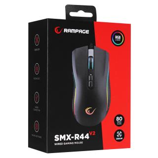Mysz przewodowa Rampage SMX-R44V2 gamingowa 12800 DPI RGB LED 1K Hz HUANO czarna