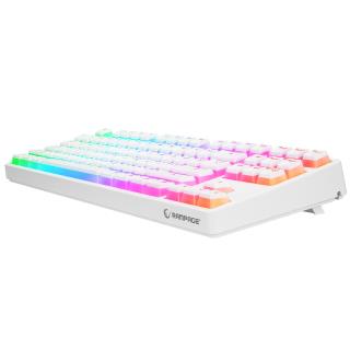 Klawiatura przewodowa Rampage TKL GHOST Huano Red Switch mechaniczna biała