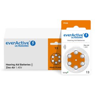 Baterie do aparatów słuchowych 13 / PR48 everActive ULTRASONIC 13 - 6 sztuk