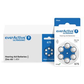Baterie do aparatów słuchowych 675 / PR44 everActive ULTRASONIC 675- 6 sztuk