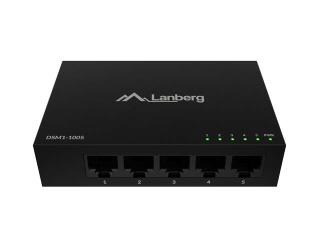Switch niezarządzalny Lanberg 5x 1GB/s Gigabit Ethernet Desktop 12V (Obudowa metalowa)