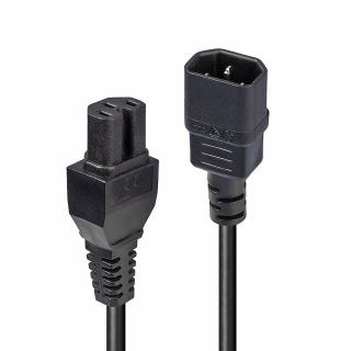 Przedłużacz kabla zasilającego LINDY IEC C14 to IEC C15 2m czarny