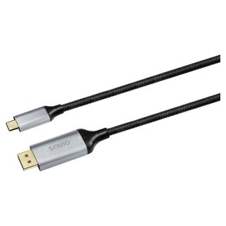 Kabel adapter Savio CL-208 USB-C - DisplayPort 8K 60Hz (DSC) 2m