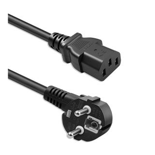 Kabel zasilający Qoltec wtyczka kątowa SCHUKO CEE 7/7 (E/F) | IEC C13 3*1.0mm2 | 3m