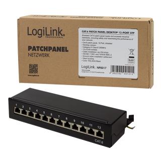 Patch panel stacjonarny LogiLink NP0017 12x RJ45 kat.6 ekranowany