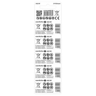 Baterie alkaliczne do pilotów samochodowych everActive A32/32A 9V blister 5 szt.