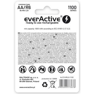 Akumulatorki AA / R6 everActive Ni-MH 1100 mAh ready to use - blister 4 sztuki