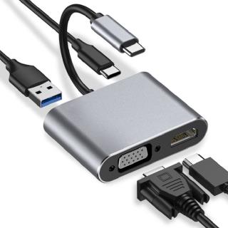 Stacja dokująca IBOX IUHCHDVGA Hub USB Typ-C 4w1 USB 3.0 + PD 100W + HDMK 4k30Hz + VGA FullHD