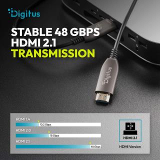 Kabel DIGITUS połączeniowy hybrydowy HDMI AOC HDMI-A męski-męski HDMI 2.1 UHD-2 8K@60Hz 48Gbps HDR, eARC, HDCP 2.2, CEC 10m