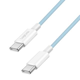 Kabel USB 2.0 LogiLink CU0349 USB-C - USB-C, M/M, 480 Mb/s, 60 W, niebieski, 0,5m