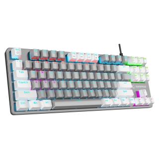 Klawiatura przewodowa Rampage Snug RGB KRGD Red SNUGK14RS-GW gamingowa mechaniczna biało-szara