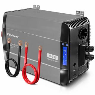 Przetwornica napięcia Qoltec Pure Sine Wave | 12V na 230V | 1000/2000W