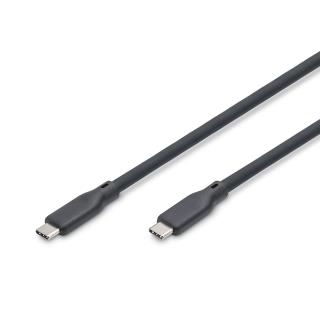 Kabel połączeniowy silikonowy DIGITUS USB-C-USB-C, USB 4 ver.2.0, 80Gbps, 8K@60Hz, PD 3.1 240W, 1,5m, czarny
