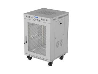 Szafa inastalacyjna rack Lanberg 19" 15U 600x600 szara drzwi perforowane LCD (flat pack)