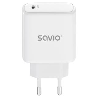 Ładowarka sieciowa SAVIO LA-14 20W  Power Delivery 3.0, Biała