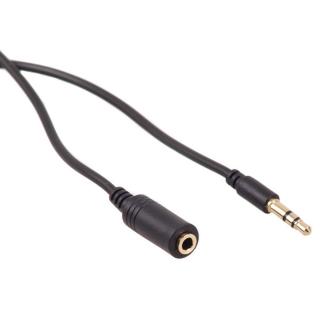 Kabel audio Maclean MCTV-819 miniJack 3,5mm (M) - miniJack 3,5mm (F), 2m, metalowy wtyk, czarny