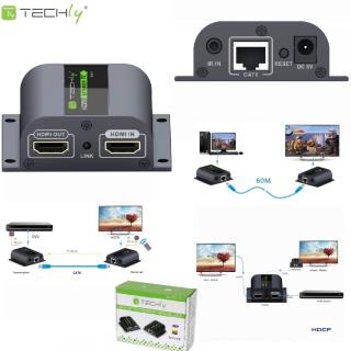 Extender HDMI Techly EX-HL21D  po skrętce Cat. 6/6a/7, do 60m, Full HD z IR, czarny IDATA